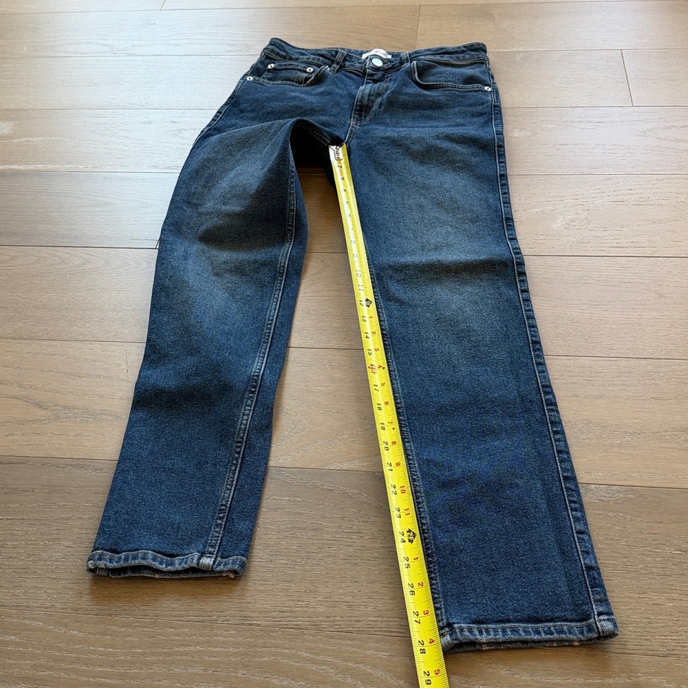Anine Bing Slim Straight Jeans Size 28 Dark Wash Stretch Denim Women - Picture 4 of 9